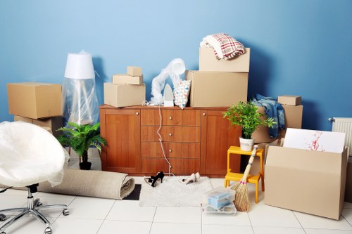 Removal team preparing a move in Hither Green street area