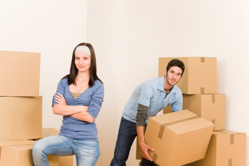 Packed moving boxes ready for house removals service