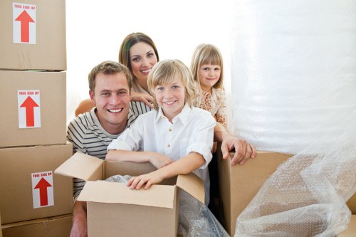 Packed boxes and furniture ready for house removals