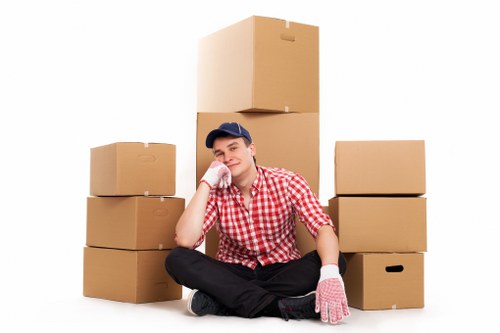 Careful box labelling and organisation during a local move in Hither Green